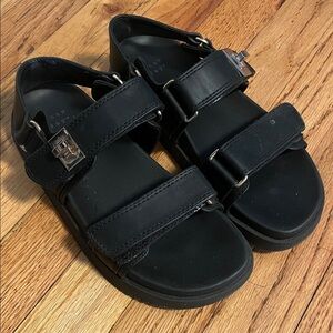 Target Black Platform Velcro Strap Sandals